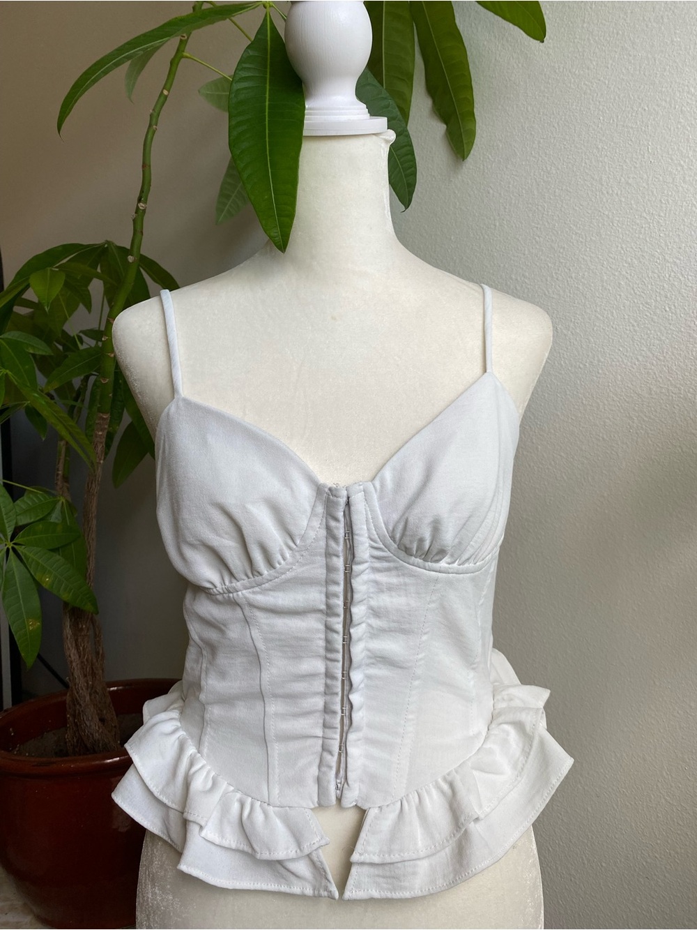 White Ruffled Bustier
